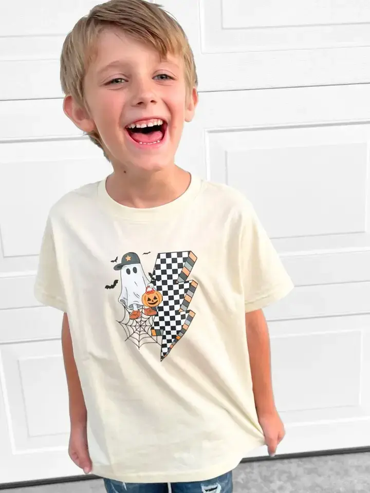 Sweet Wink Checker Ghost Halloween S/S