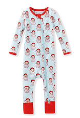 Swoon Baby Clothing Blue Santa Face Zip Up Layette