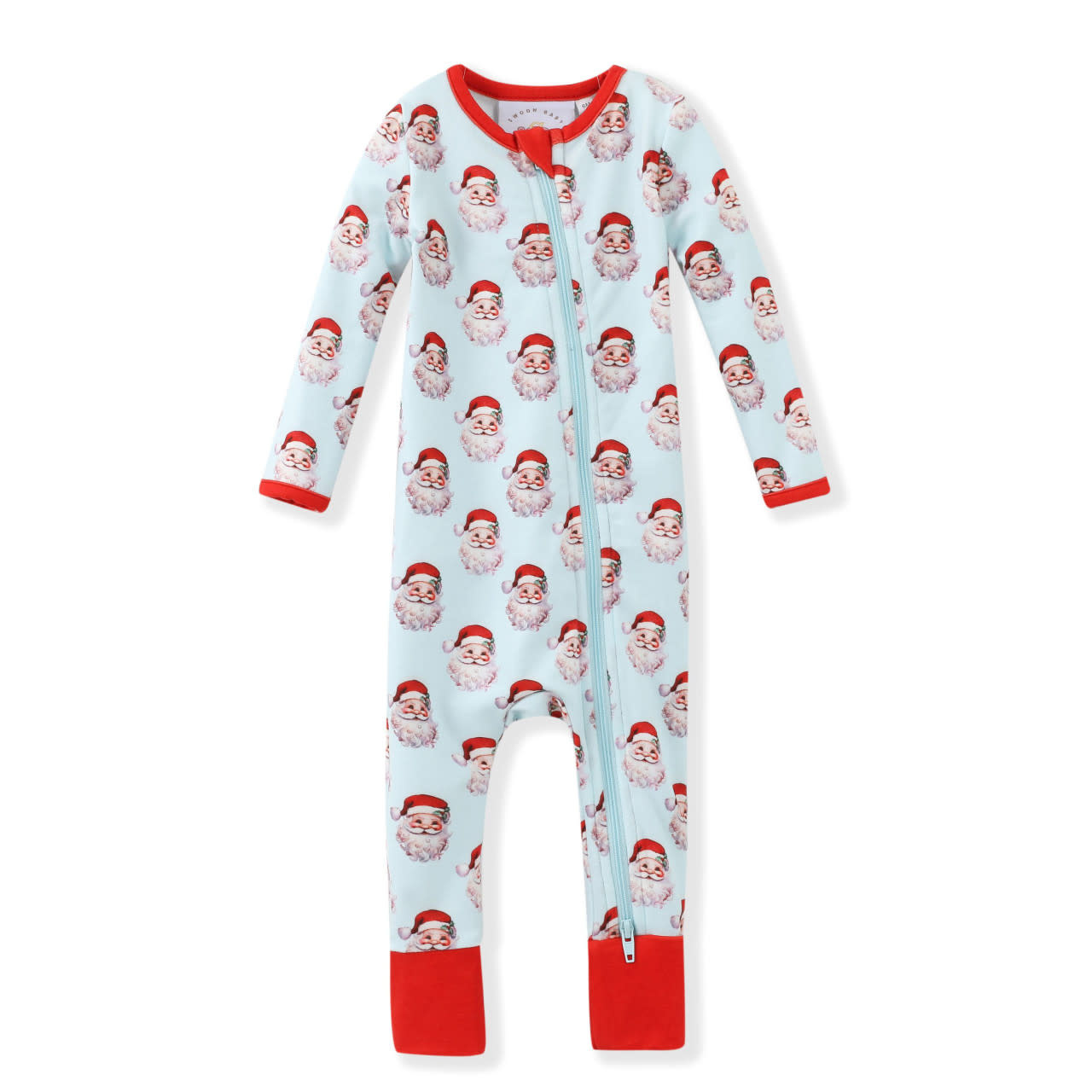 Swoon Baby Clothing Blue Santa Face Zip Up Layette