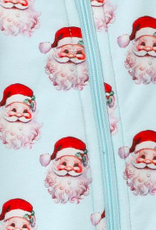 Swoon Baby Clothing Blue Santa Face Zip Up Layette