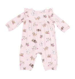 Angel Dear Baby & Toddler Ruffled Bamboo L/S Romper