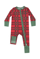 Angel Dear Baby 2-Way Zipper Vintage Holiday Plaid Romper