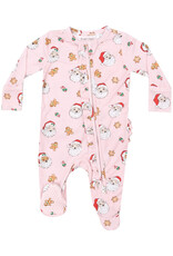 Angel Dear Baby Girl Christmas 2-Way Ruffle Zipper Footie