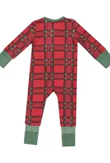 Angel Dear Baby 2-Way Zipper Vintage Holiday Plaid Romper