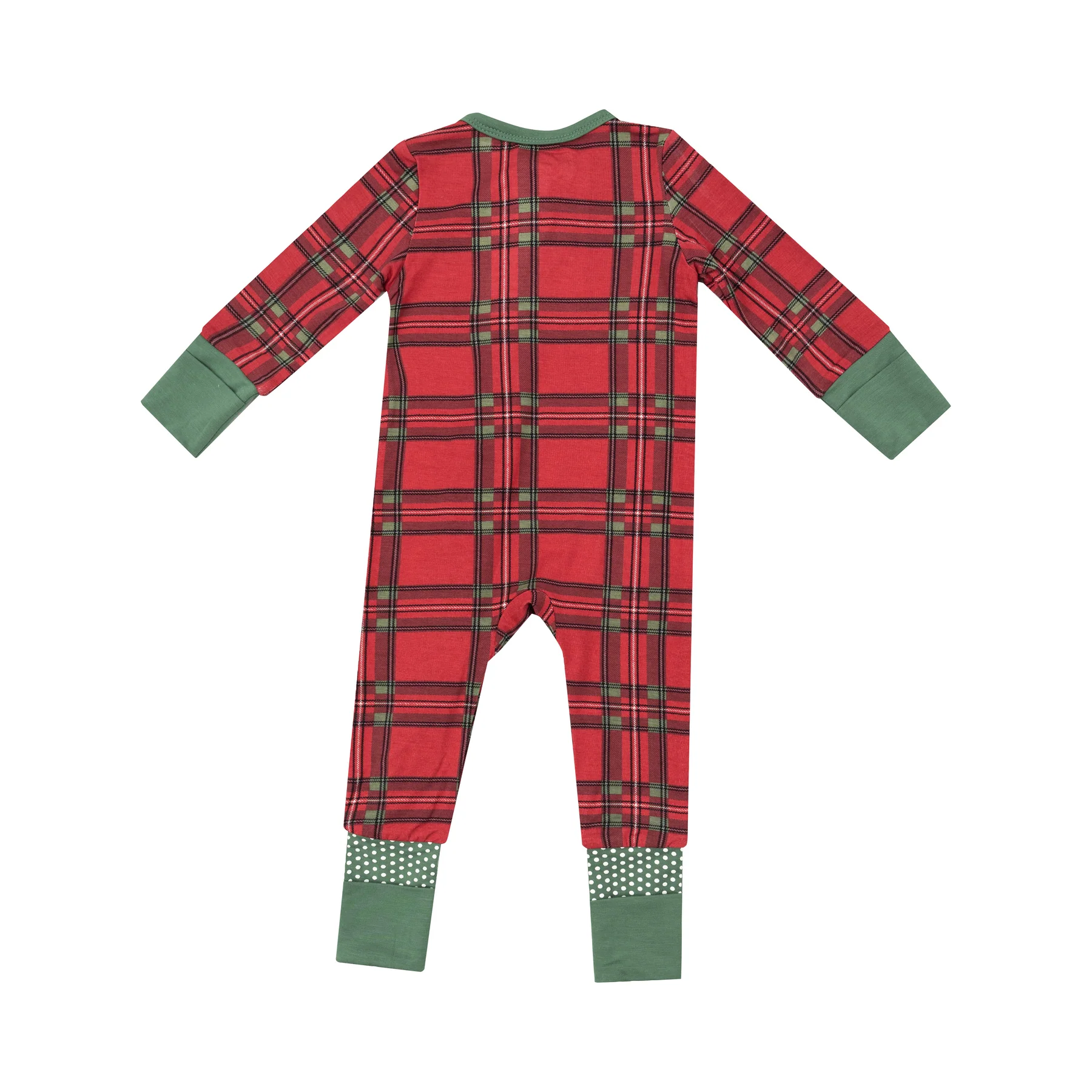 Angel Dear Baby 2-Way Zipper Vintage Holiday Plaid Romper