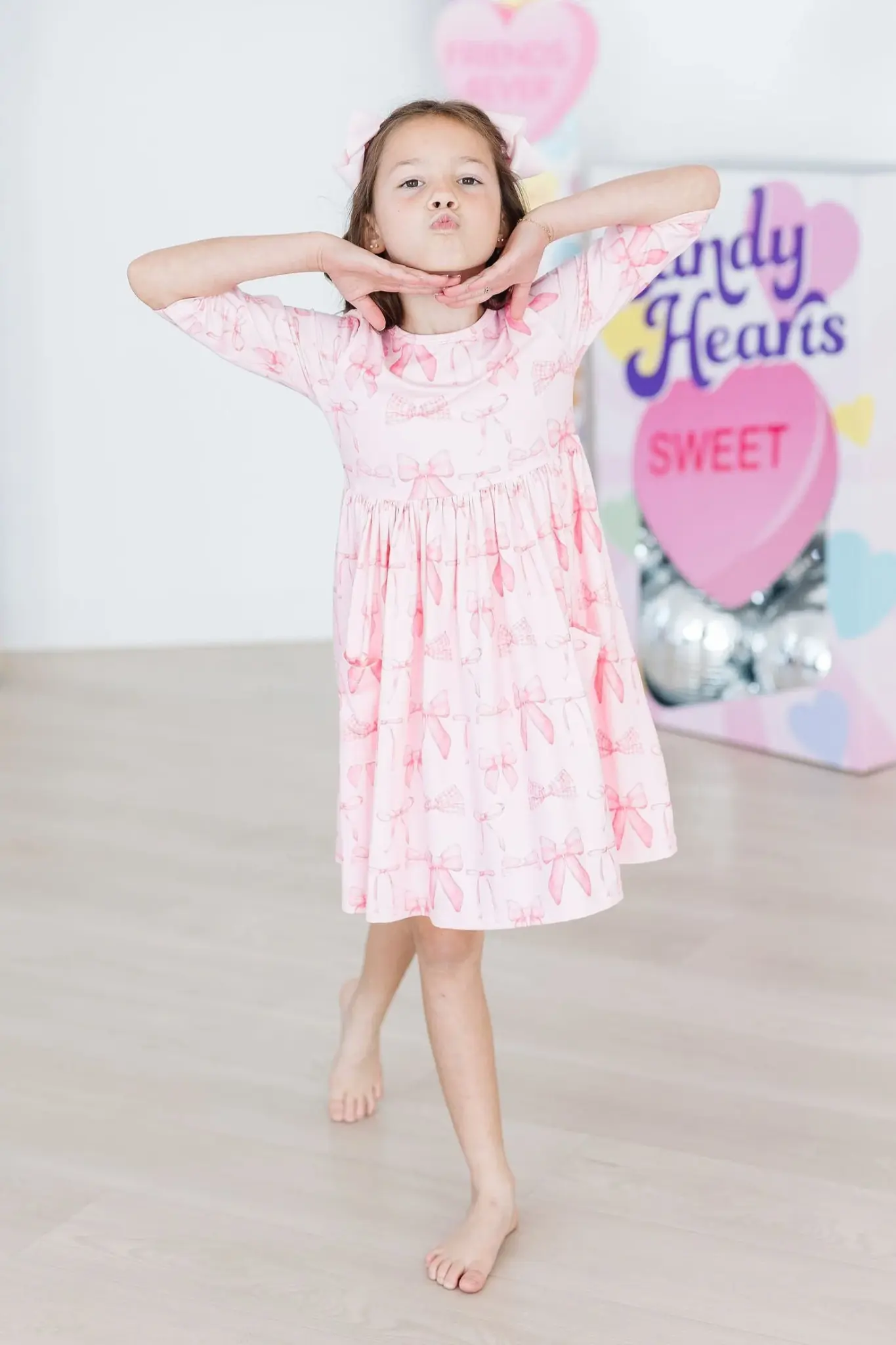 Mila & Rose Girl 3/4 Sleeve Pocket Twirl Dress