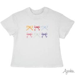 Azarhia Girl Bows Screen Print Boxy T-Shirt