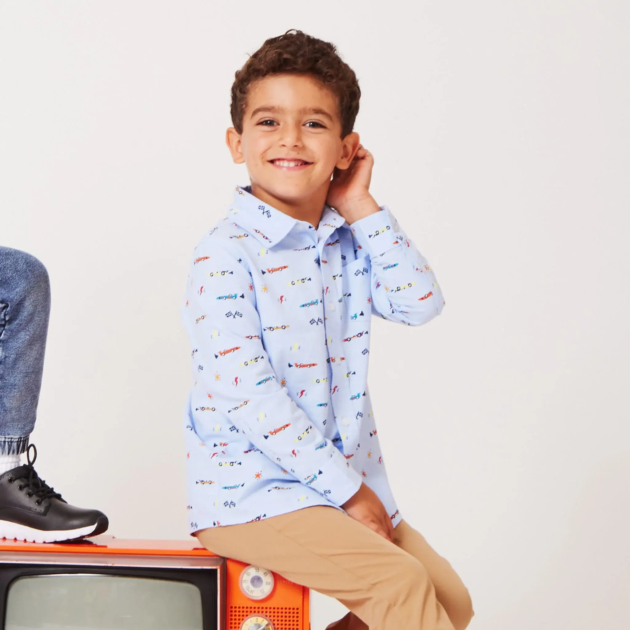 Andy & Evan Boy's Race Buttondown Shirt