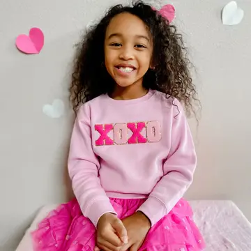 Sweet Wink XOXO Patch Valentines Day Sweatshirt
