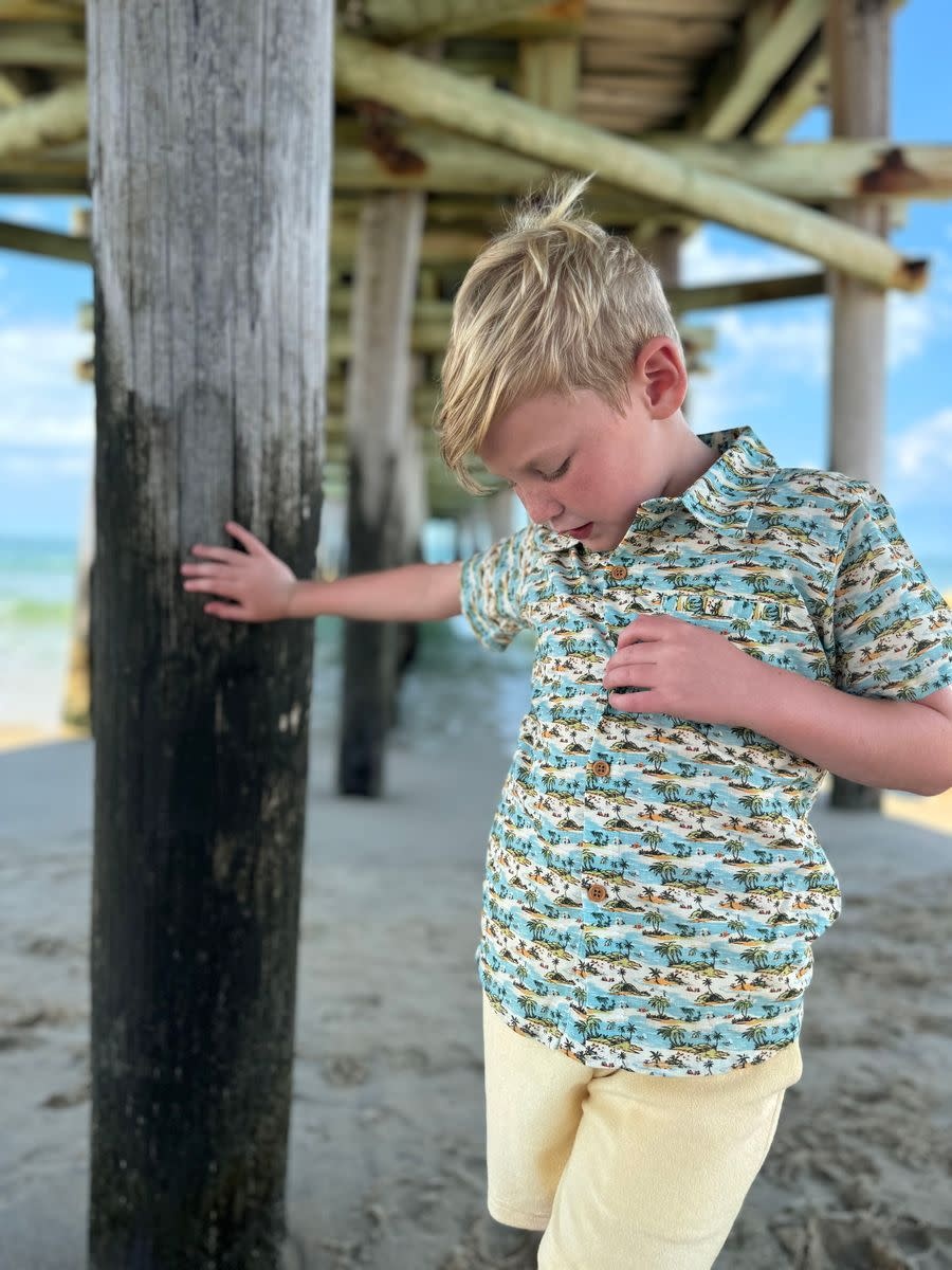 Me & Henry Boy S/S  Printed Maui Shirt