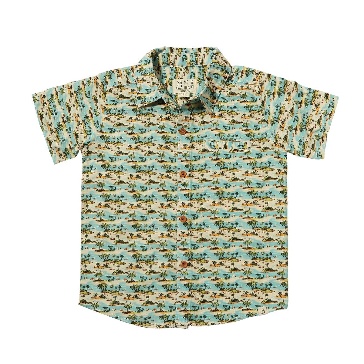 Me & Henry Boy S/S  Printed Maui Shirt