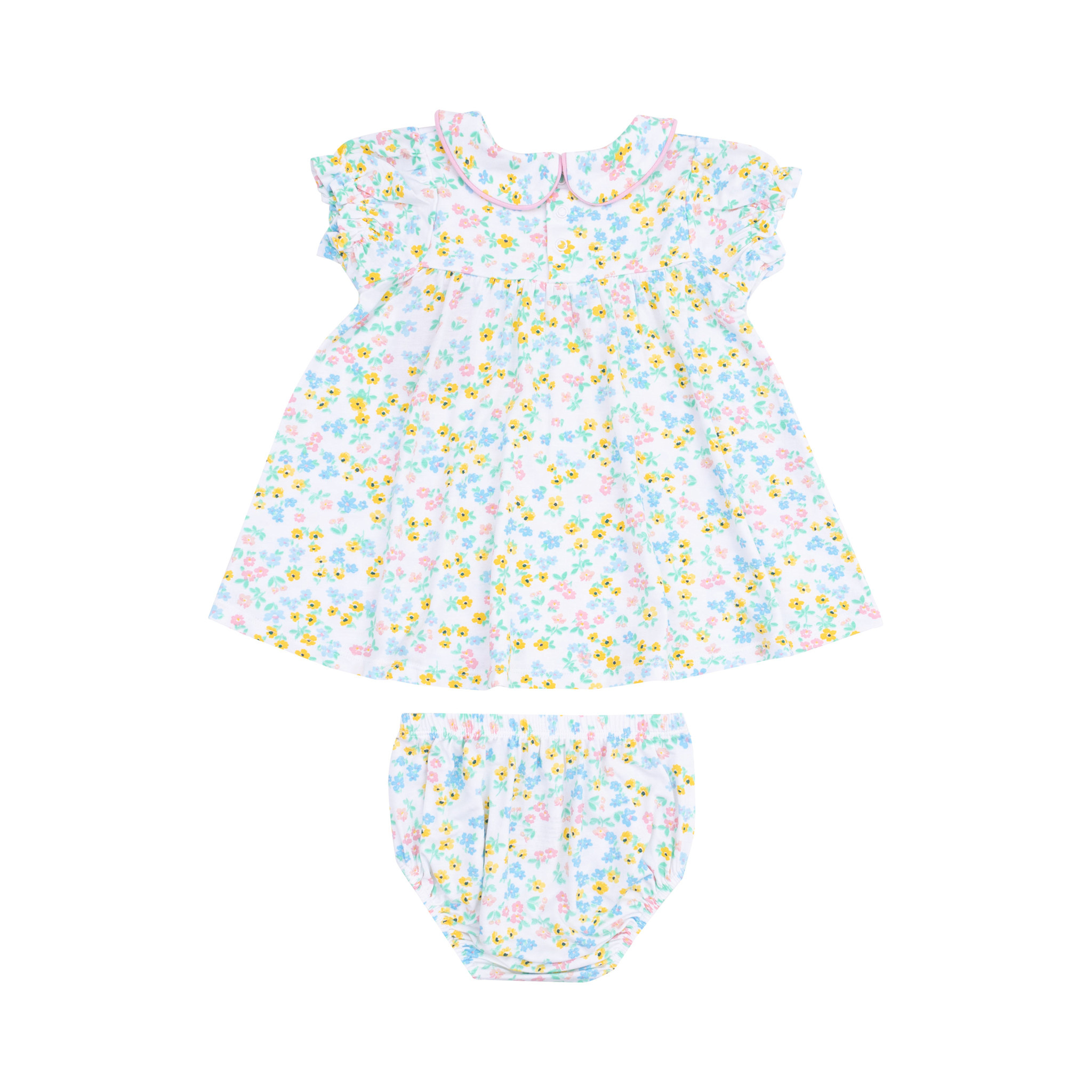 Angel Dear Baby & Toddler Puff Sleeve Baby Doll Dress w/Diaper Cover