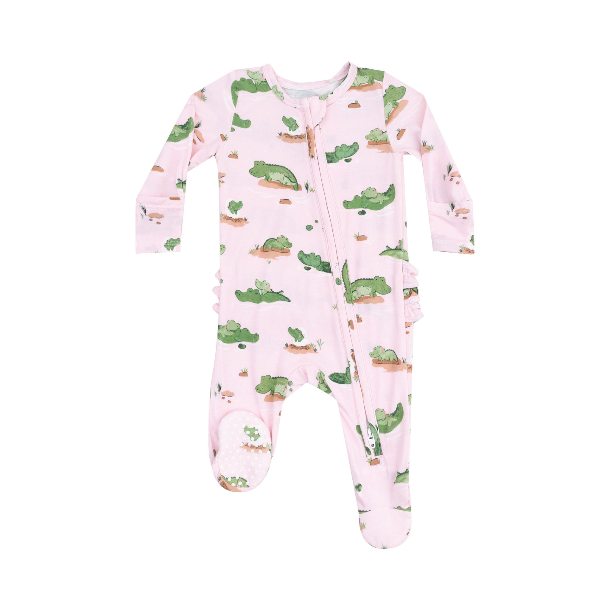 Angel Dear Baby Girl Bamboo 2-Way Zipper Footie PJ