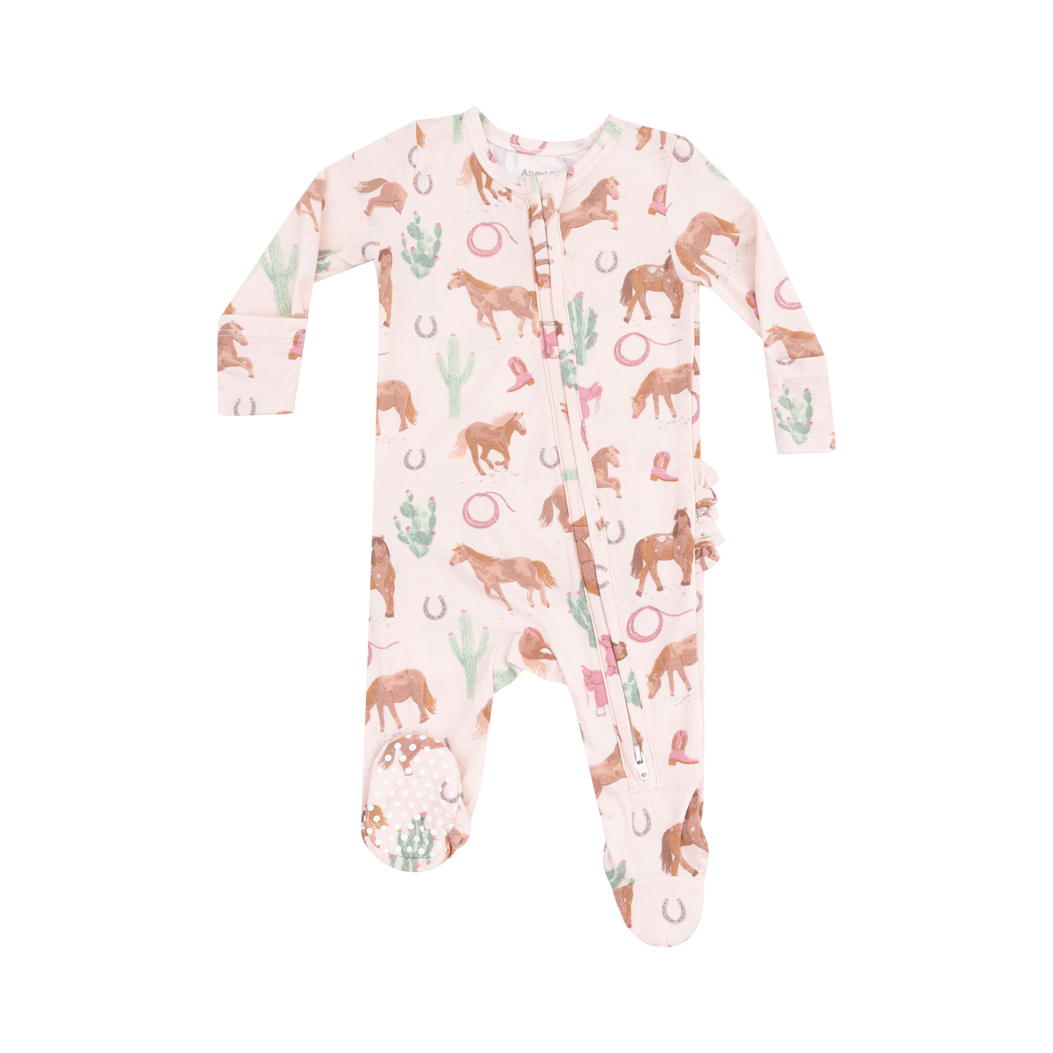 Angel Dear Baby Girl Bamboo 2-Way Zipper Footie PJ
