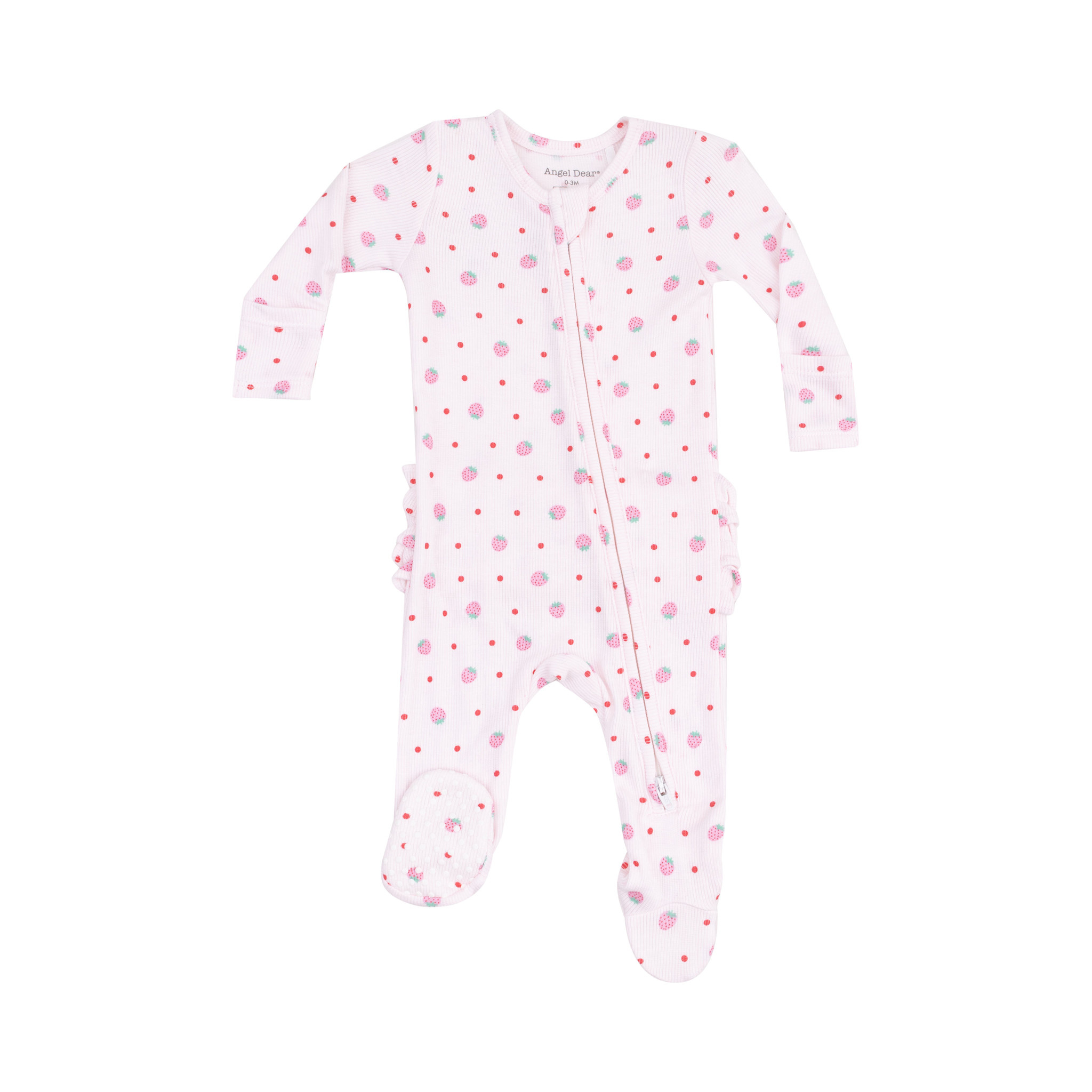 Angel Dear Baby Girl Ribbed Modal 2-Way Zipper Footie
