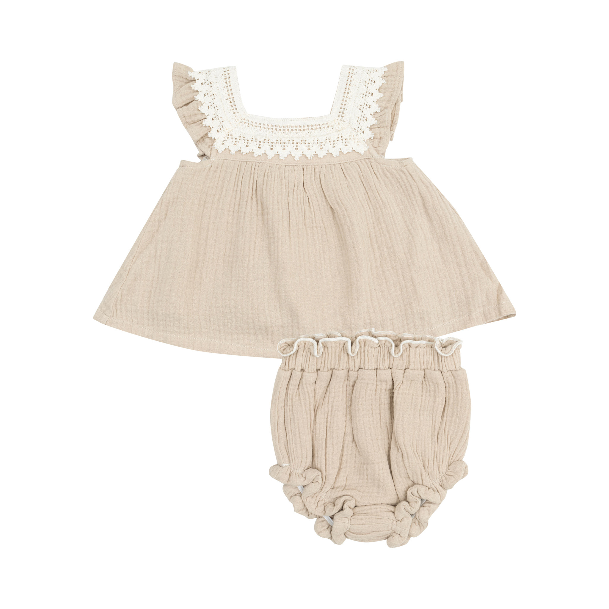 Angel Dear Solid Muslin Pinafore w/Diaper Cover