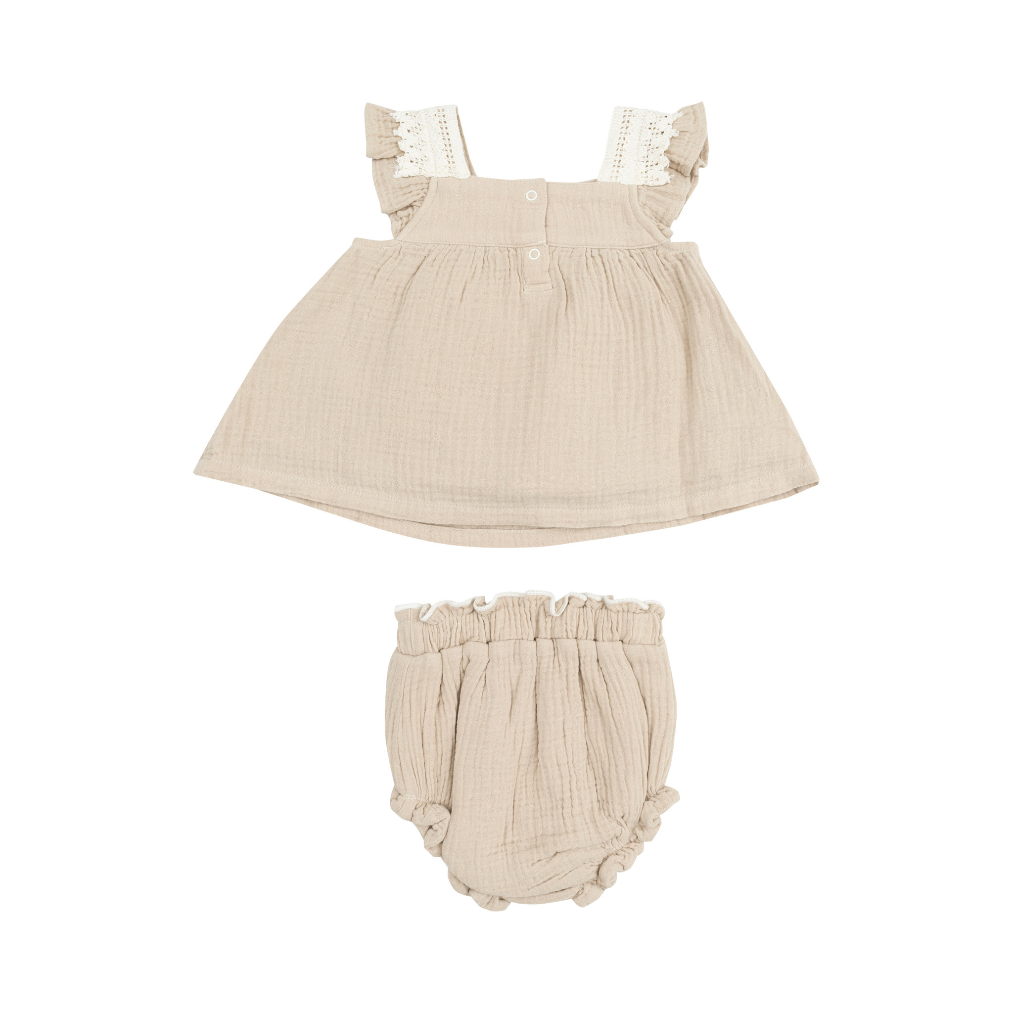 Angel Dear Solid Muslin Pinafore w/Diaper Cover