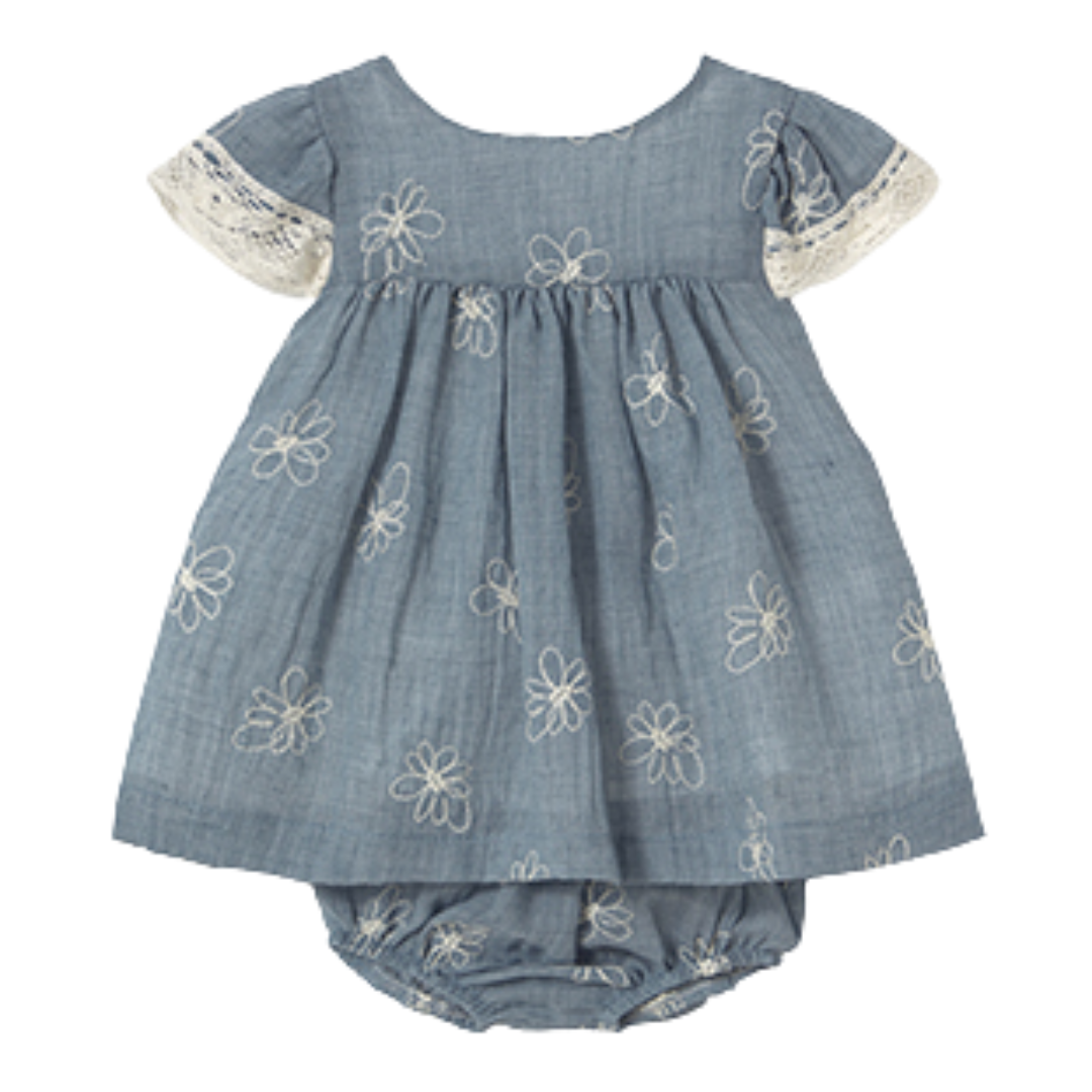 Mayoral Baby Girl Embroidered Dress with Bloomers