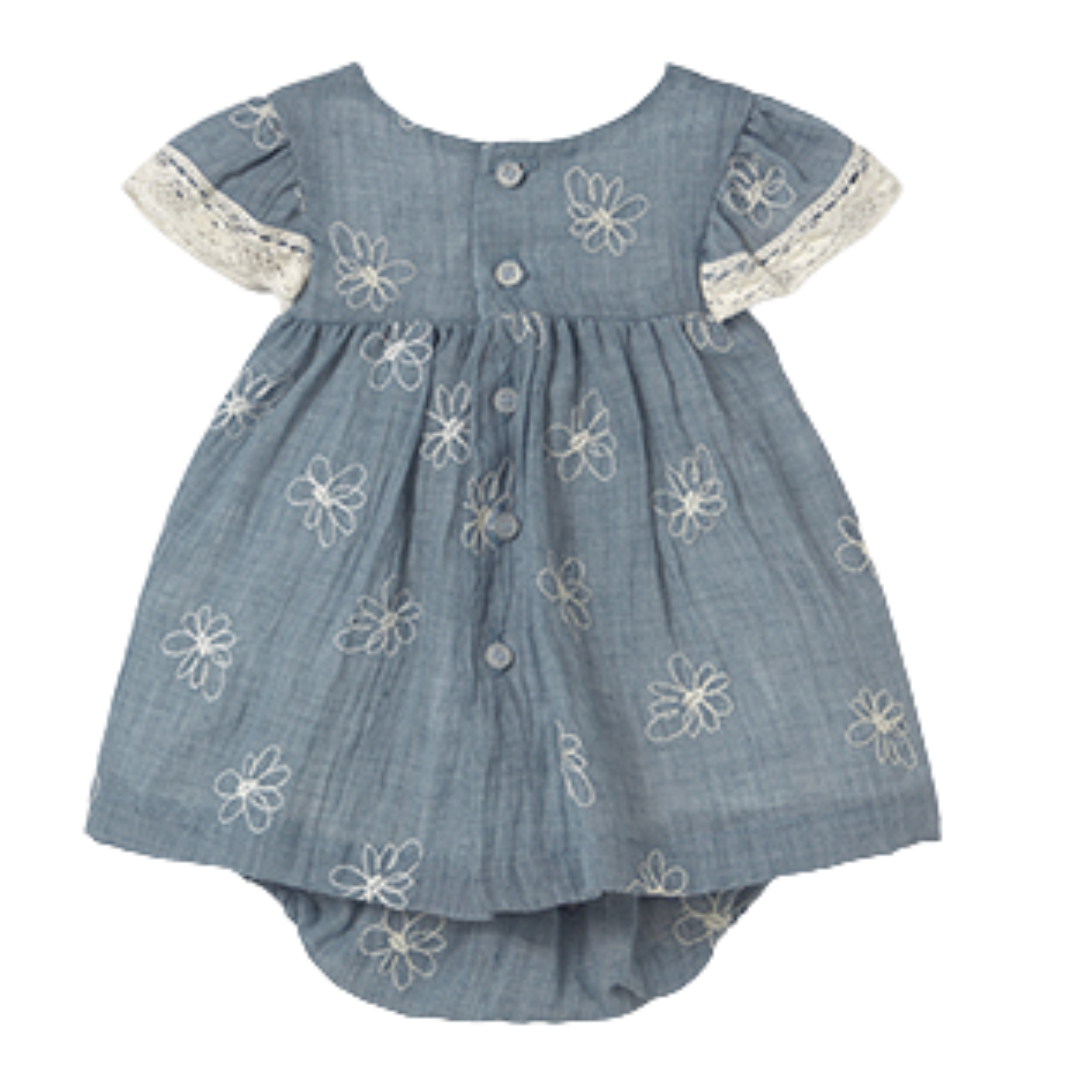 Mayoral Baby Girl Embroidered Dress with Bloomers