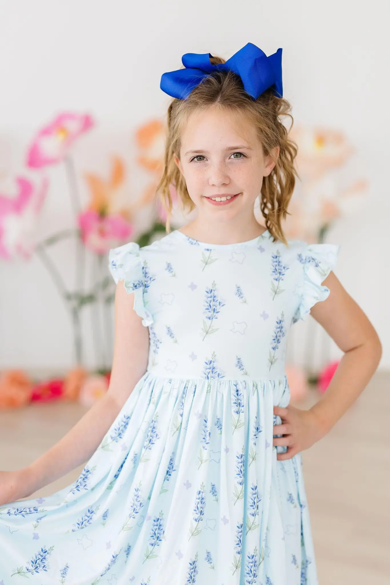 Mila & Rose Blue Bonnet Twirl Dress