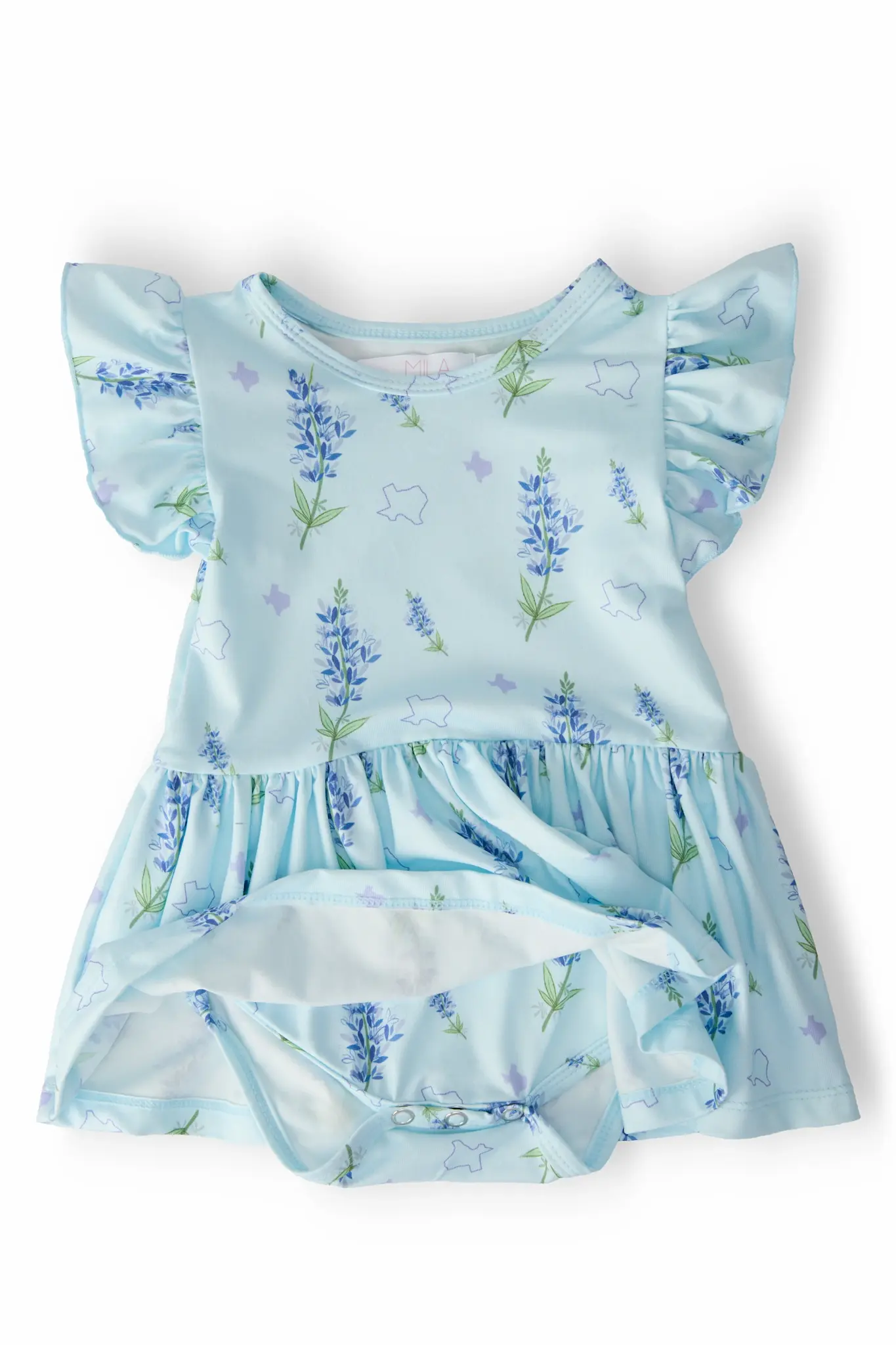 Mila & Rose Baby Blue Bonnet Bodysuit Dress