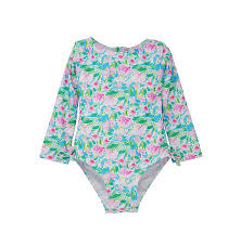 Flap Happy Girl's One Piece, L/S Rashguard Swimsuit