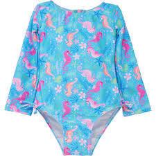 Flap Happy Girl's One Piece, L/S Rashguard Swimsuit