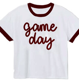 Girl Game Day Ringer Boxy T-Shirt
