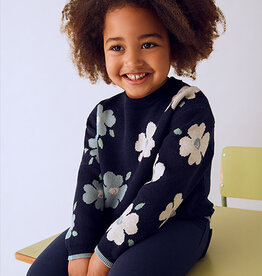 Mayoral Girl Jacquard Floral Sweater