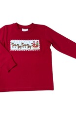 Whimsy Bay Kids Santa's Sleigh Smocked Long Sleeve Shirt