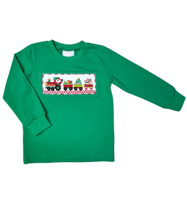 Whimsy Bay Kids Santa's Train Smocked Long Sleeve Shirt