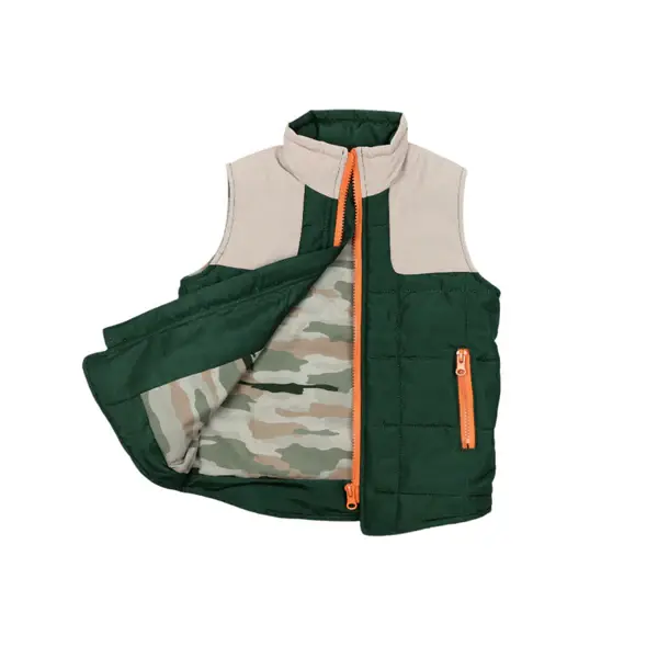 Blue Quail Clothing Co Boy Quilted Zipper Classic Camo Vest