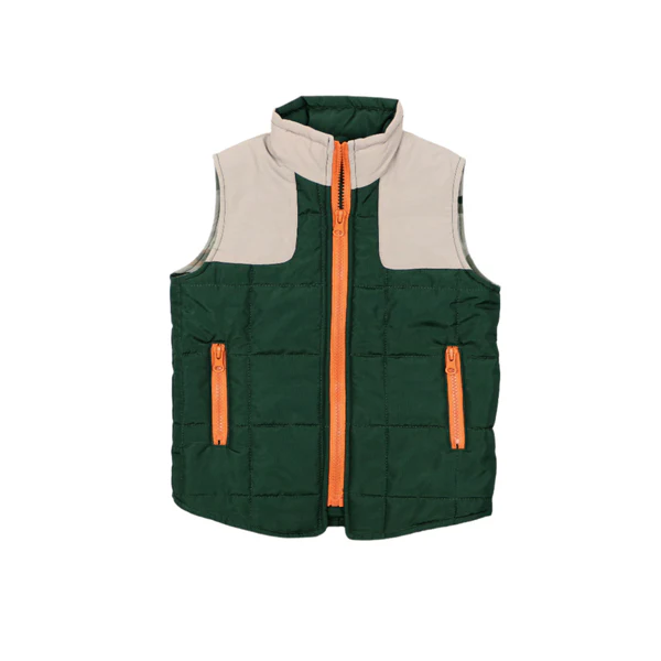 Blue Quail Clothing Co Boy Quilted Zipper Classic Camo Vest