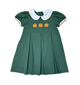 Whimsy Bay Kids Fall Pumpkin Embroidered Dress