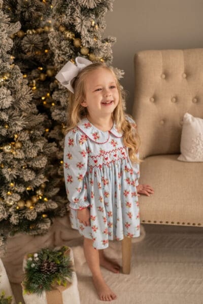 Banana Split Kids Merry & Bright Smocked Dress