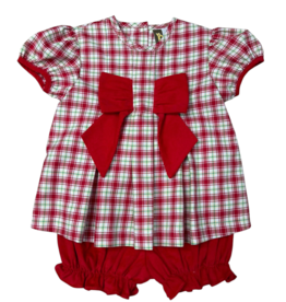 Banana Split Kids Christmas Plaid Bloomer Set