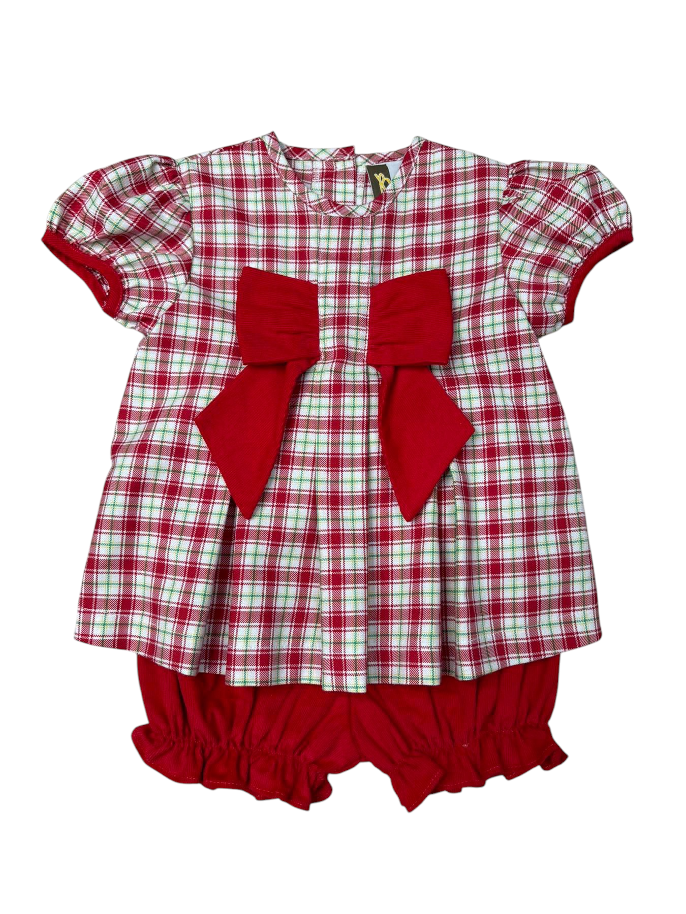 Banana Split Kids Christmas Plaid Bloomer Set