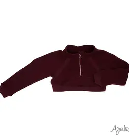 Azarhia Oversized Cropped 1/4 Zipped Sweatshirt