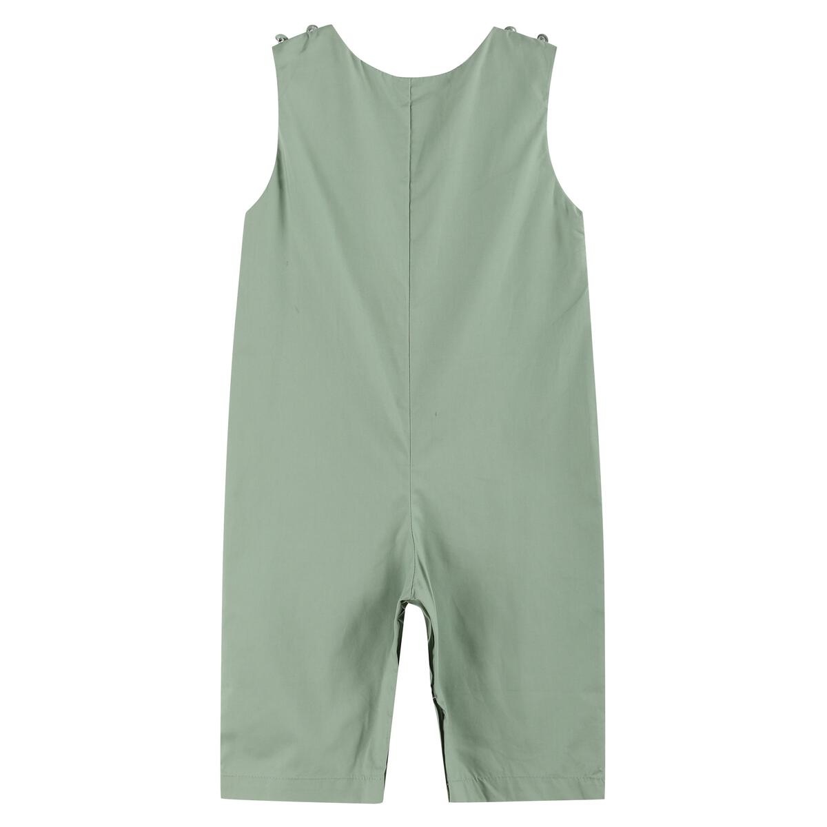 Lil Cactus Sage Green Turkey Smocked Overalls