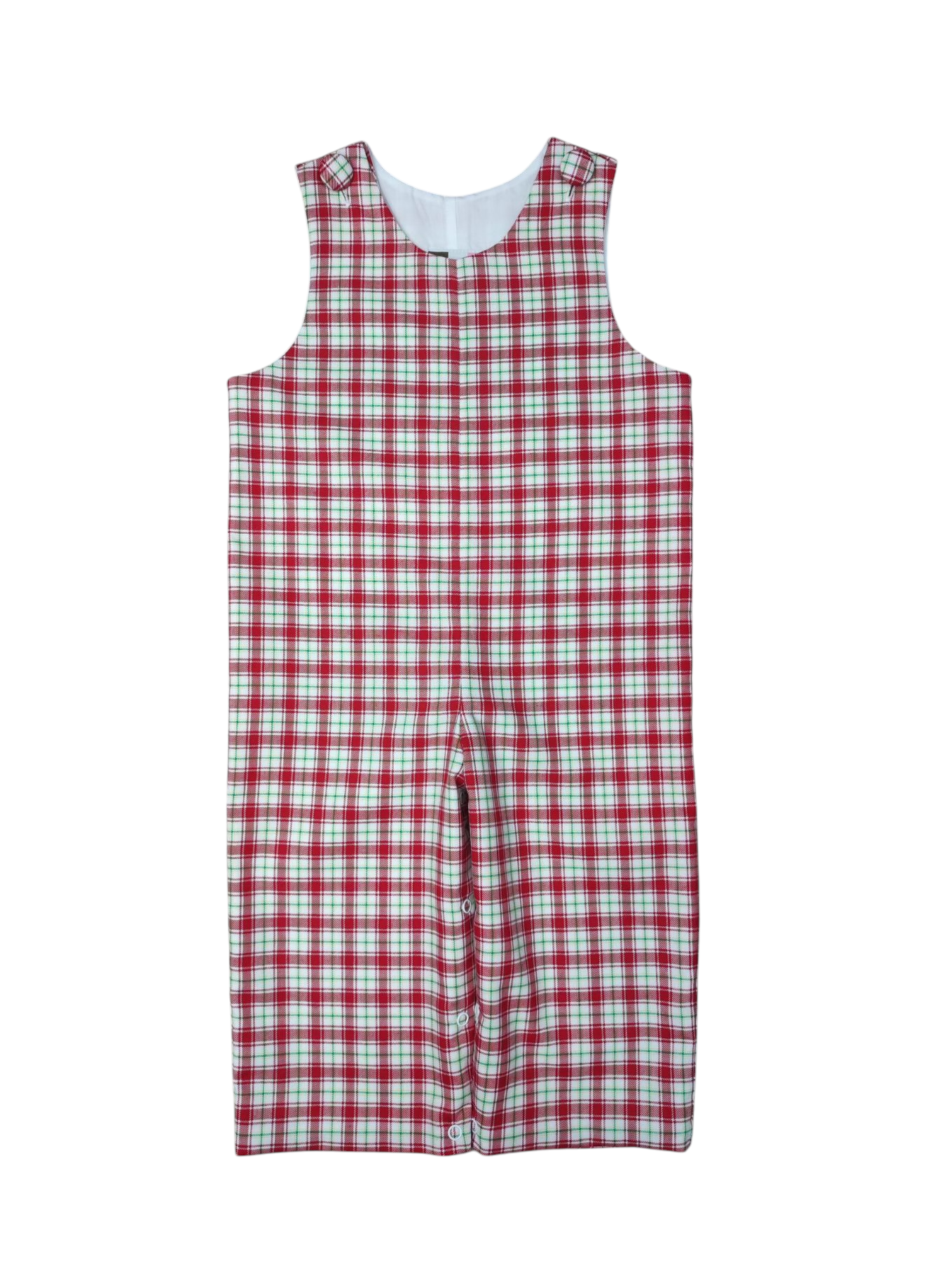 Banana Split Kids Boy's Christmas Plaid Romper