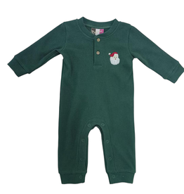 Banana Split Kids Christmas Waffle Knit Santa Romper
