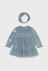 Mayoral Toddler Girl L/S Velvet Dress w /Headband