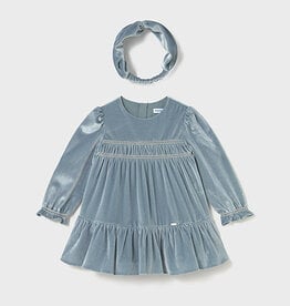 Mayoral Toddler Girl L/S Velvet Dress w /Headband