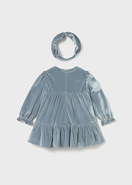 Mayoral Toddler Girl L/S Velvet Dress w /Headband