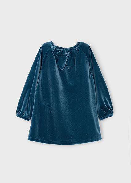 Mayoral Shimmering Velvet Girl's Dress with Bow