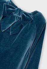 Mayoral Shimmering Velvet Girl's Dress with Bow