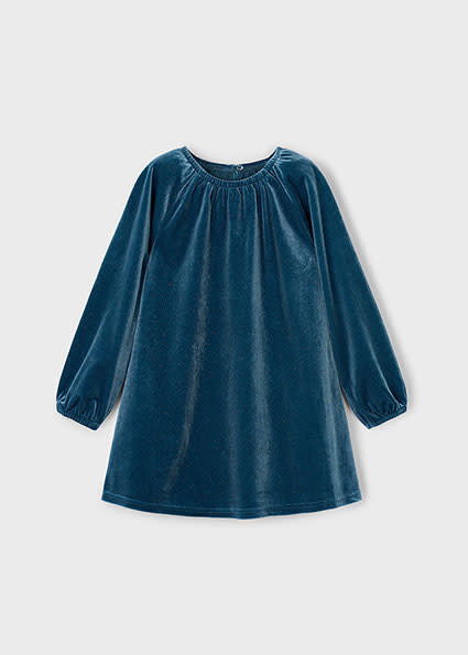 Mayoral Shimmering Velvet Girl's Dress with Bow