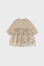 Mayoral Baby Knit Dress w/Leopard Tulle