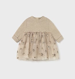 Mayoral Baby Knit Dress w/Leopard Tulle