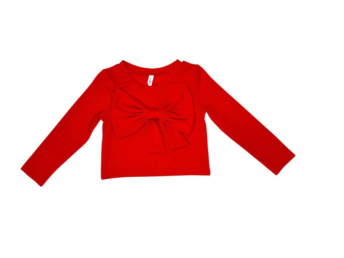 ML Fashions Juniors Holiday Big Bow L/S Shirt